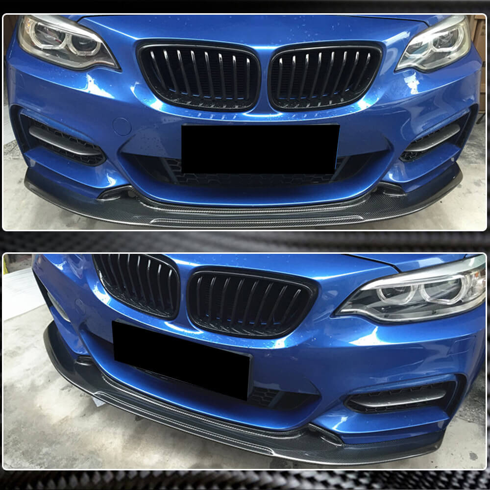 Накладка на передній бампер V1 (для F22/F23 M-Sport, Карбон) 3