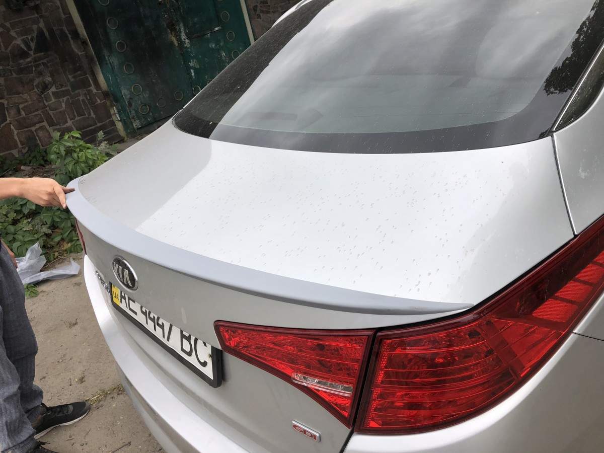 Спойлер ліп вузький на багажник Kia Optima 2010-2013 ABS пластик під фарбування 2