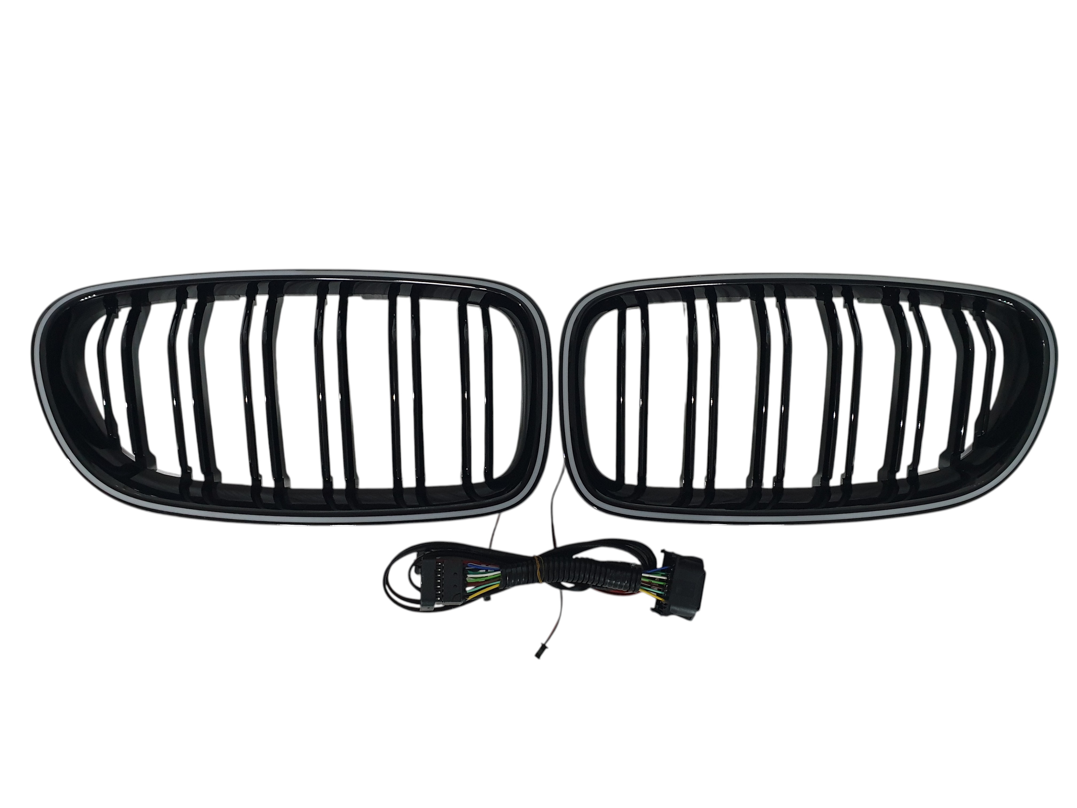 Ніздрі Чорний глянець LED (Iconic Glow) 2bar на BMW 5 Series F10 / F11 2010-2017 року 4