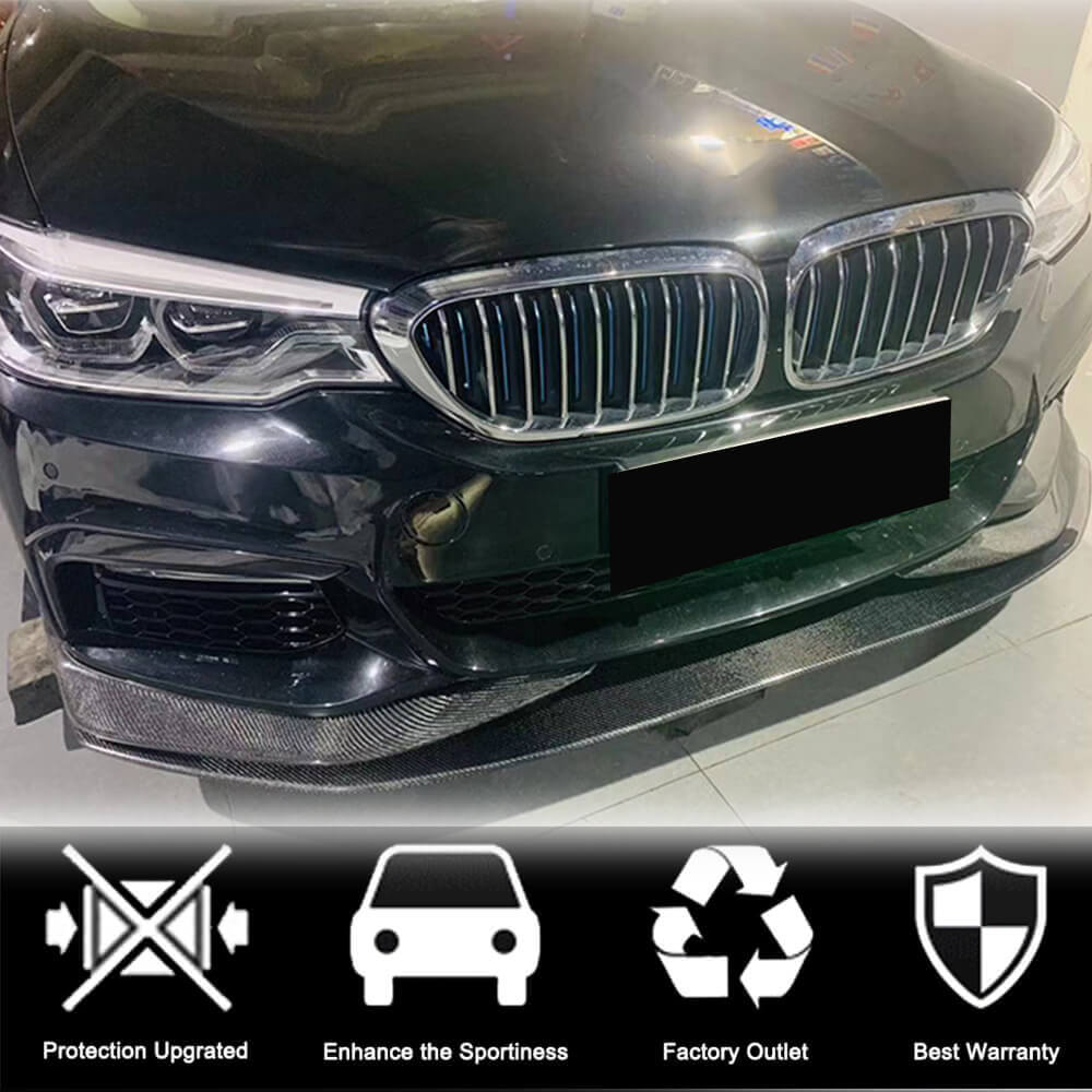 Накладка на передній бампер Lip V1 (для M-Sport 2017-2020, Карбон) 3