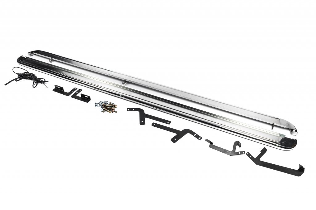 Бокові пороги Premium (2 шт., нерж) 60 мм, коротка база 5