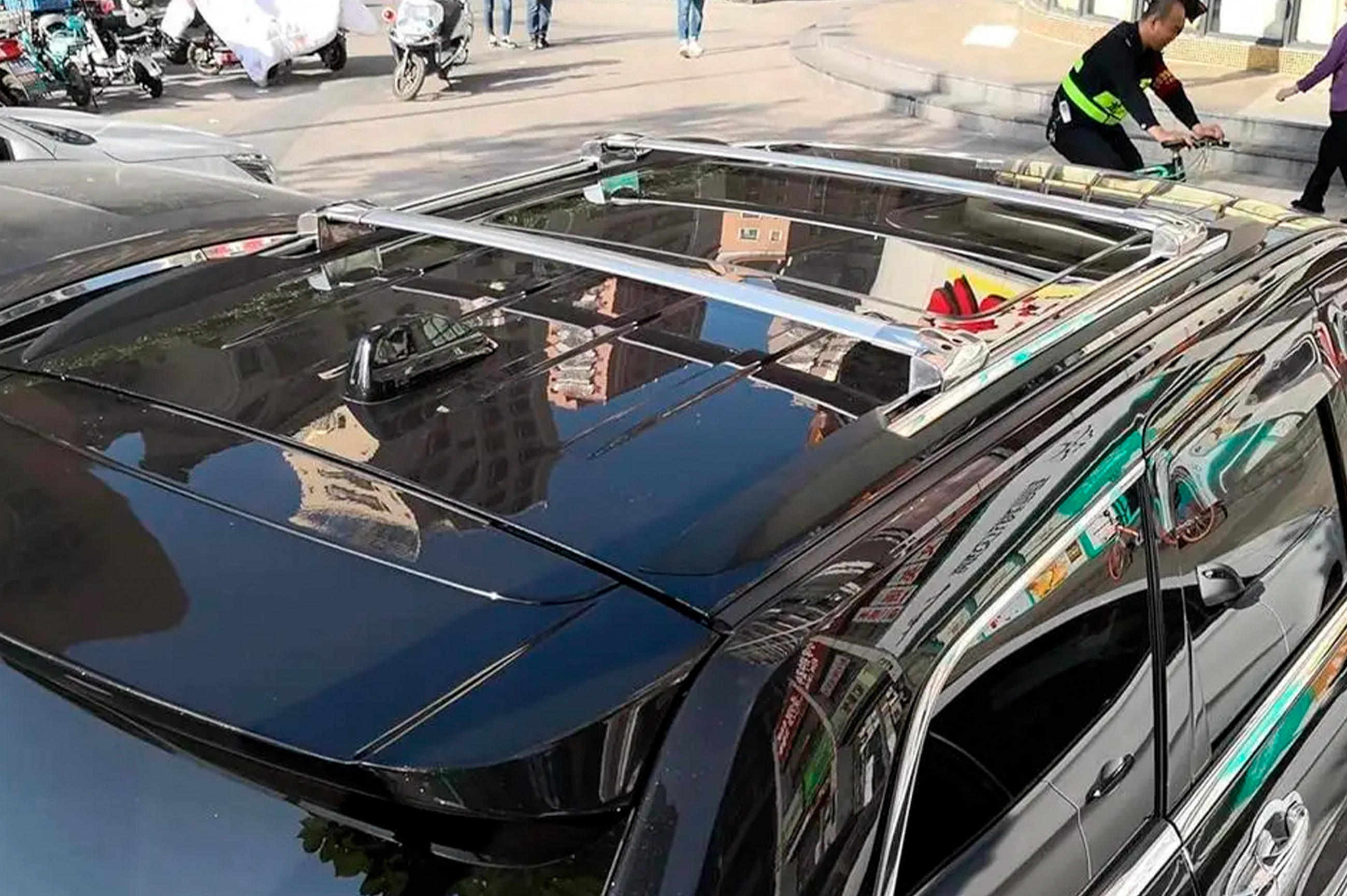 Багажник (поперечини) на інтегровані рейлінги OEM (2 шт) Чорний 5