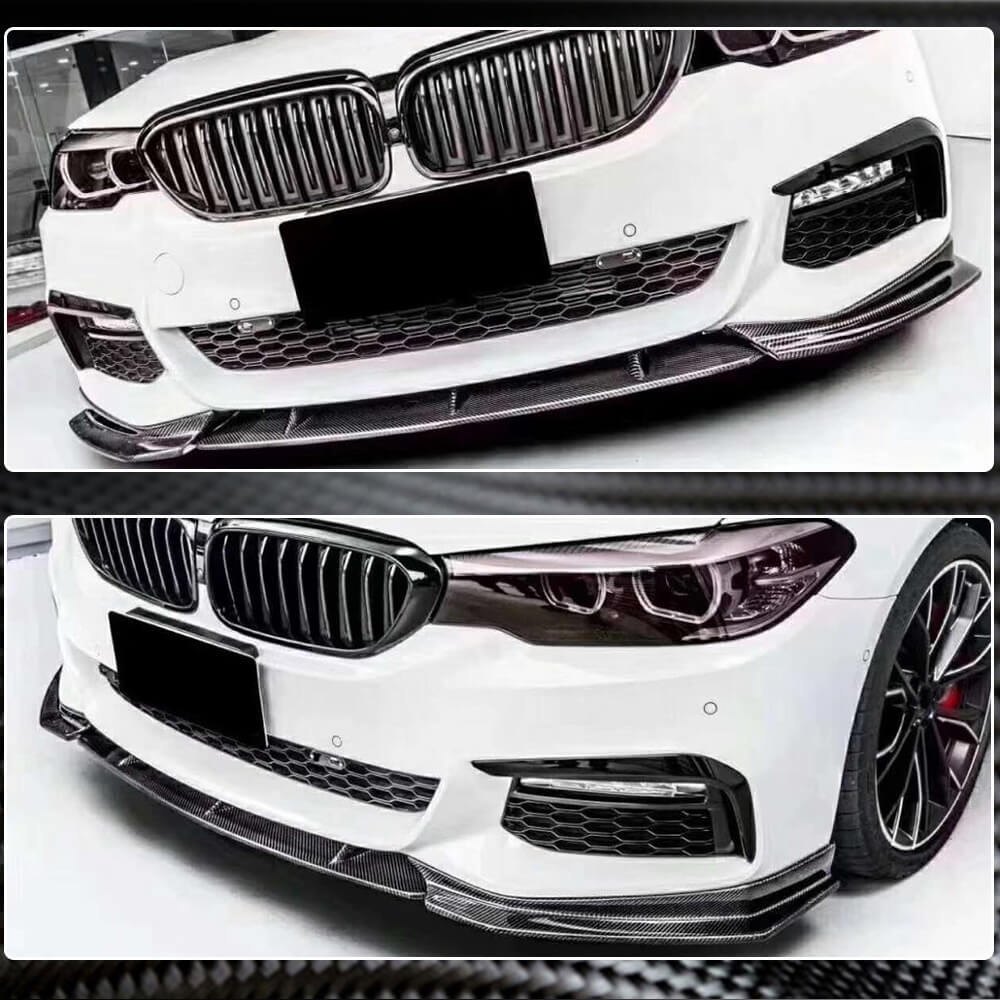 Накладка на передній бампер Lip V4 (для M-Sport 2017-2020, Карбон) 3