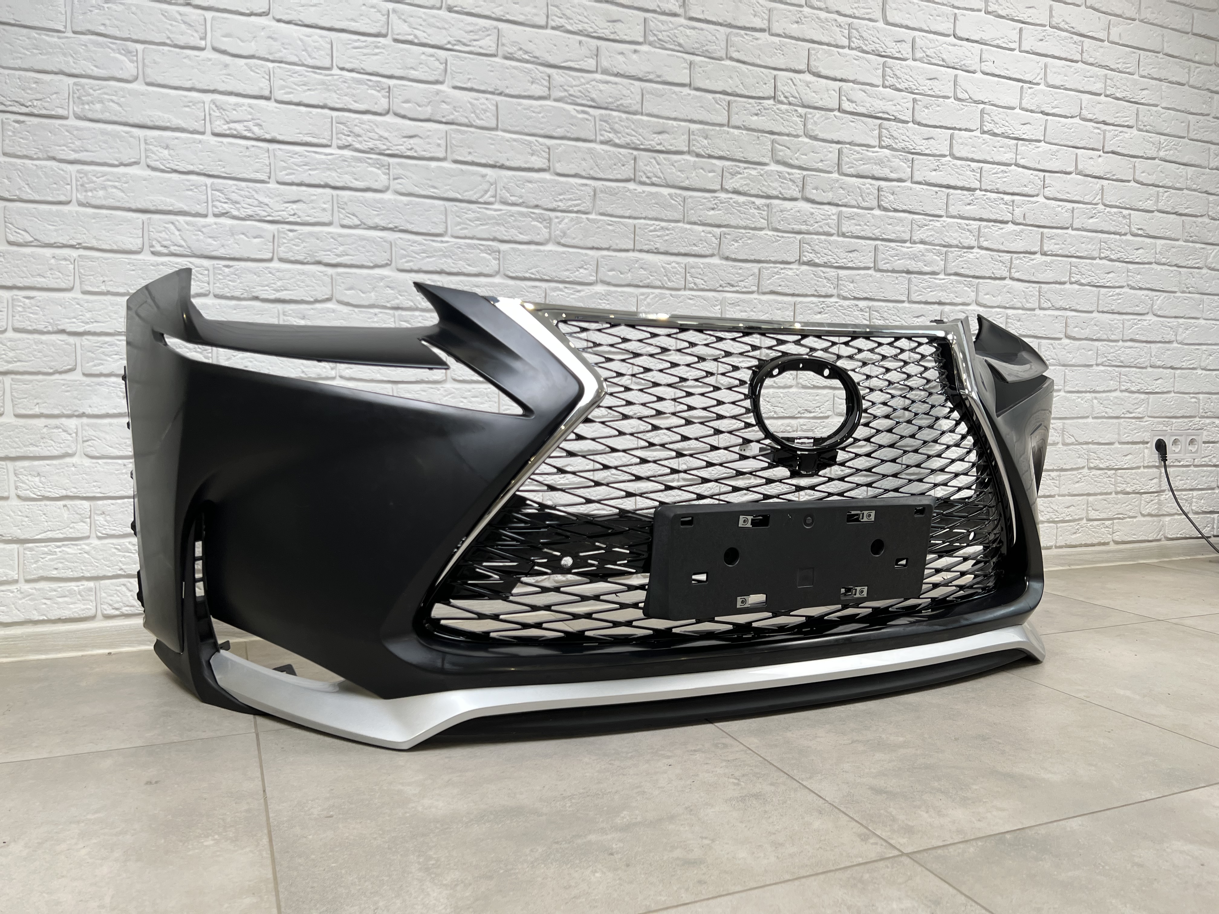 Бампер передній F-Sport Lexus NX 2014-2016 (бампер, спідниця, решітка, хром) 4