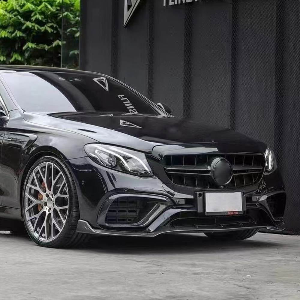 Накладки на передній бампер (для E63 AMG 2016-2019, Карбон) 2