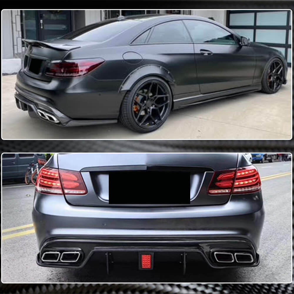 Дифузор заднього бампера (для AMG-Line 2014-2016, Карбон) 4