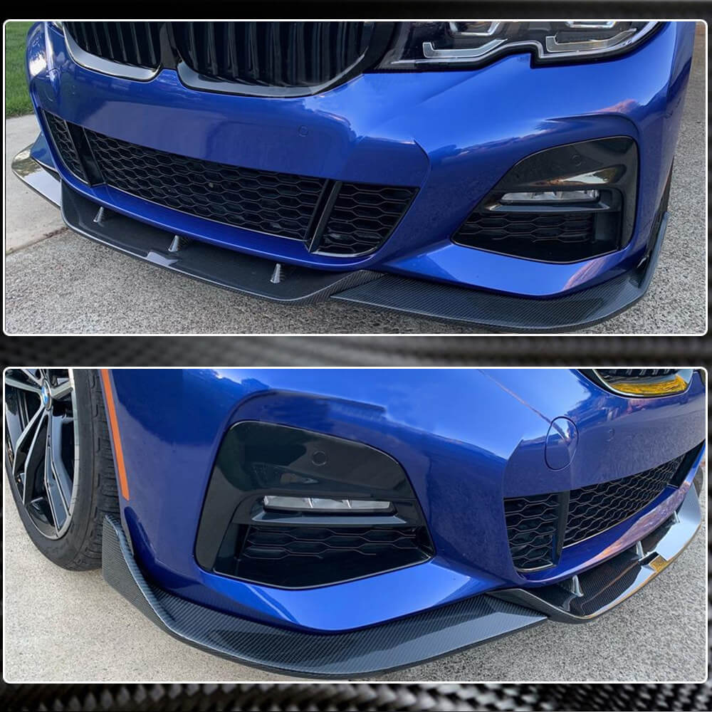 Накладка на передній бампер Lip PD-Style (для M-Sport 2018-2022, Карбон) 3