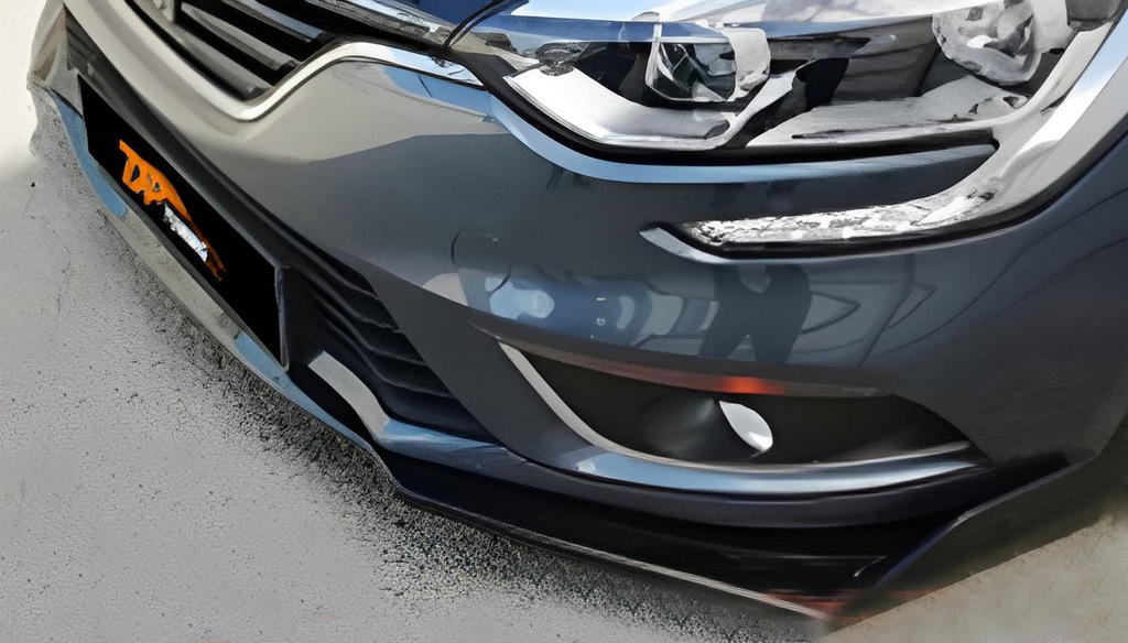 Універсальна передня Lip накладка V-2 (ABS, чорний глянець) 4