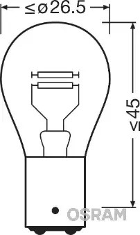 Вказівна лампа Osram 7537 P21/5W 24V 21W BA15d 2