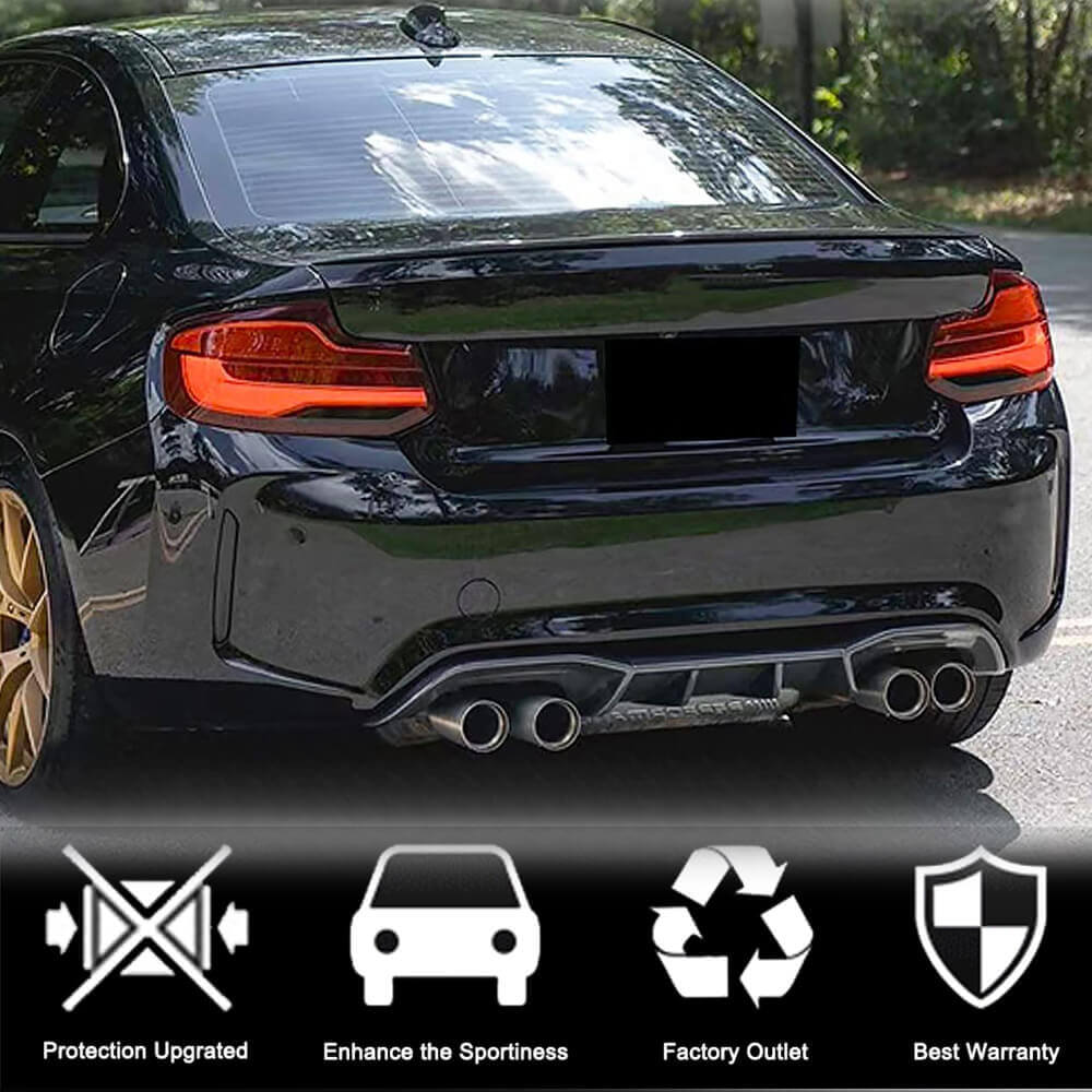 Дифузор заднього бампера V6 (для F87 M2/M2С, Карбон) 3
