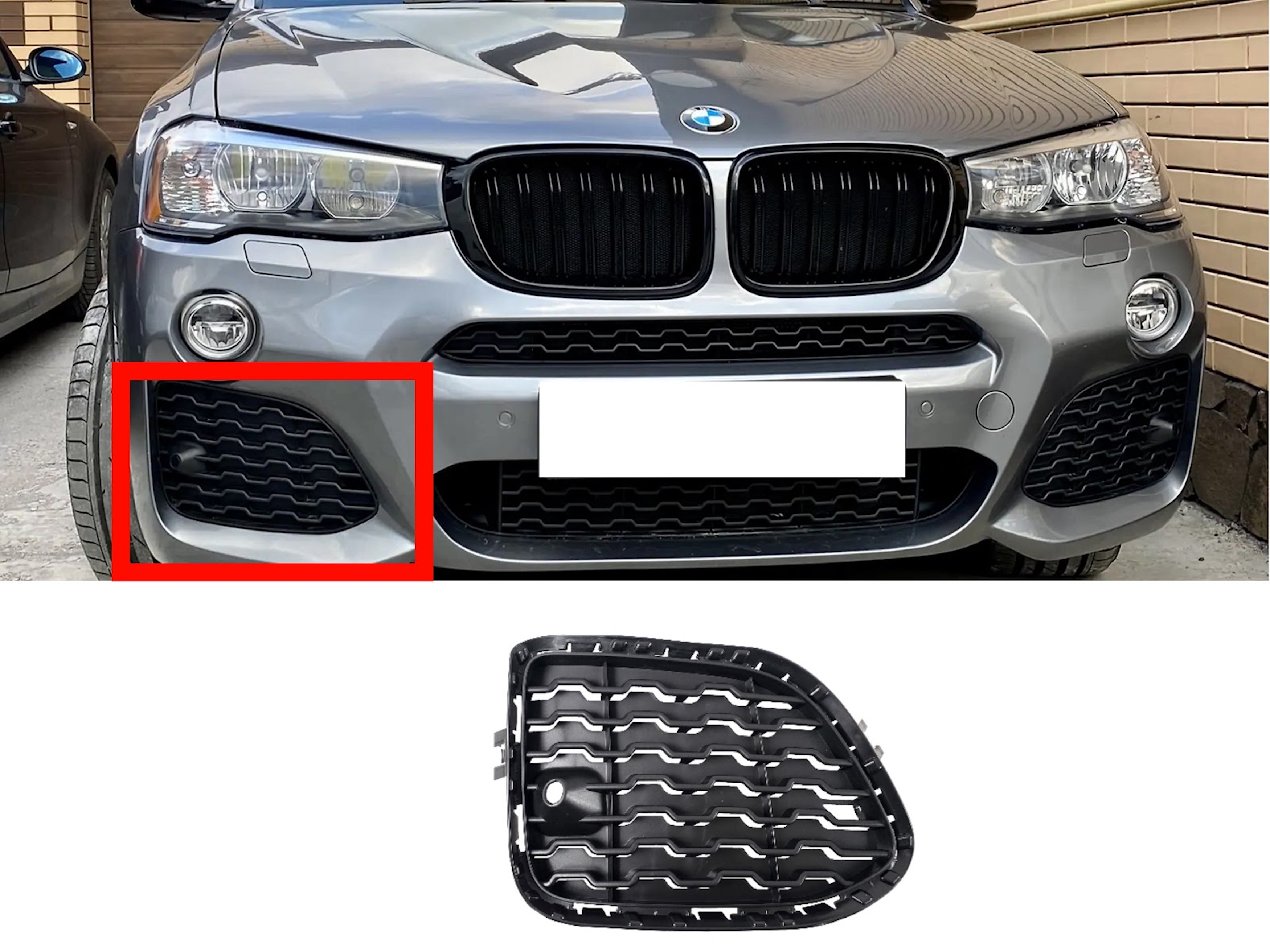 Решітки в бампер RH (M-Paket) на BMW X3 F25 2014-2017 року