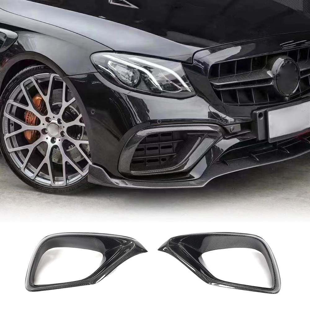 Накладки на передній бампер (для E63 AMG 2016-2019, Карбон)