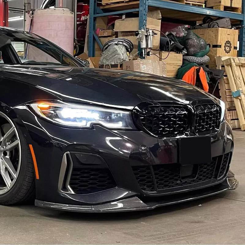 Накладка на передній бампер Lip V5 (для M-Sport 2018-2022, Карбон) 2