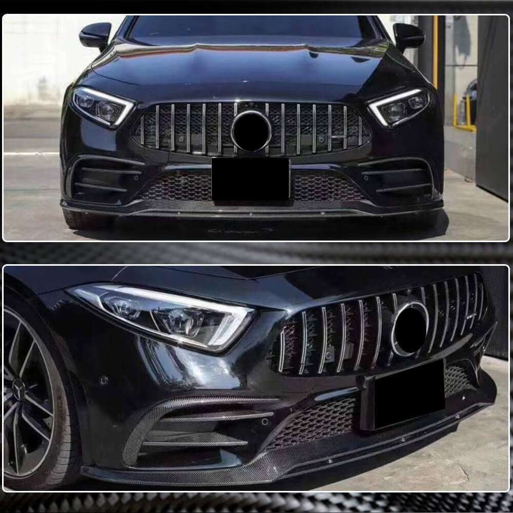 Накладка на передній бампер Lip (для AMG/AMG-Line 2018-2020, Карбон) 4