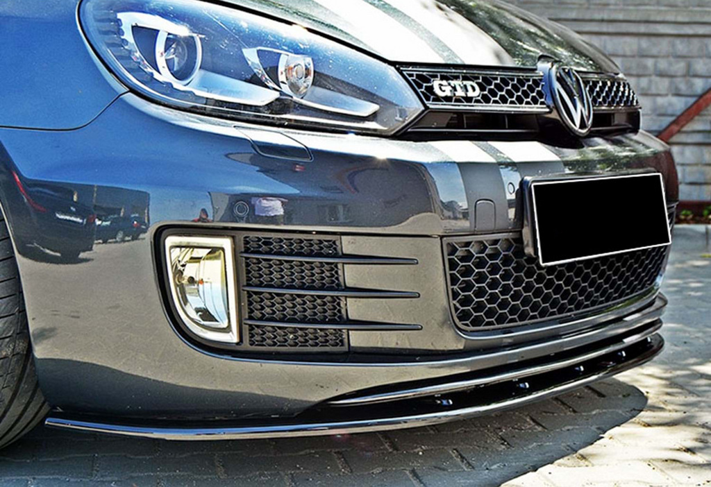 Передня Lip накладка V-2 (для GTI, чорний глянець) 4