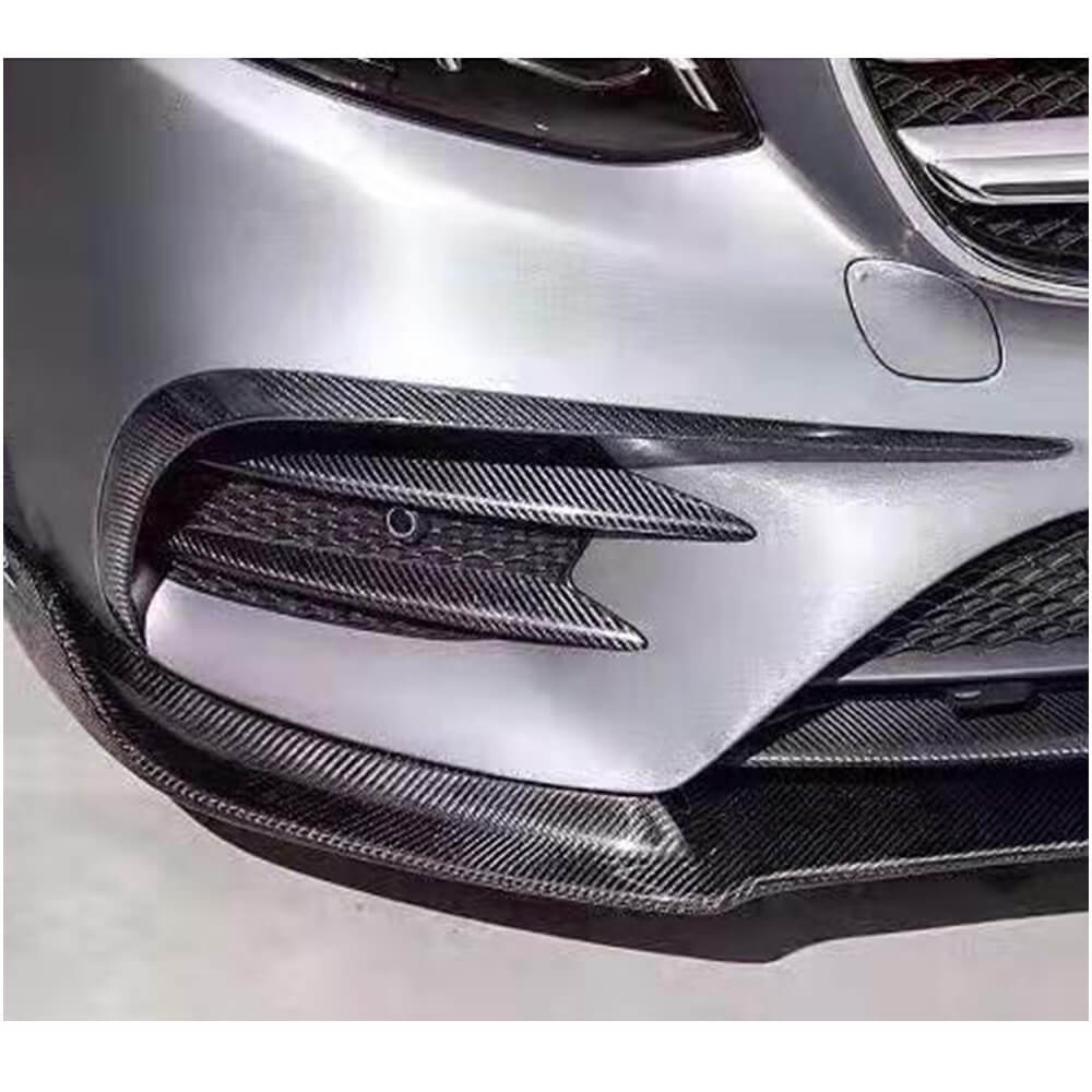 Накладки на передній бампер V2 (для E43 AMG 2016-2019, Карбон) 2