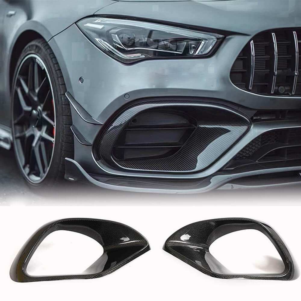 Накладки на передній бампер (для CLA45 AMG SD, Карбон)