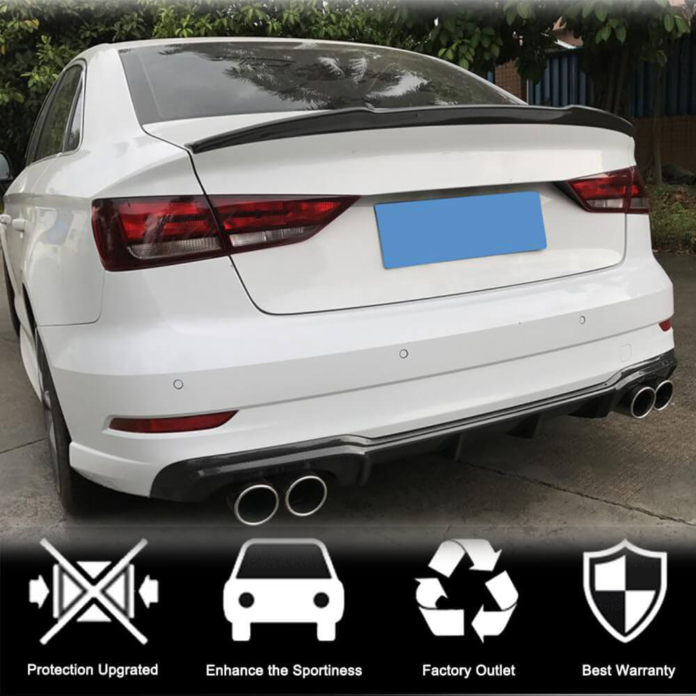 Дифузор заднього бампера V4 (для S-Line Sedan 2017-2020, Карбон) 2