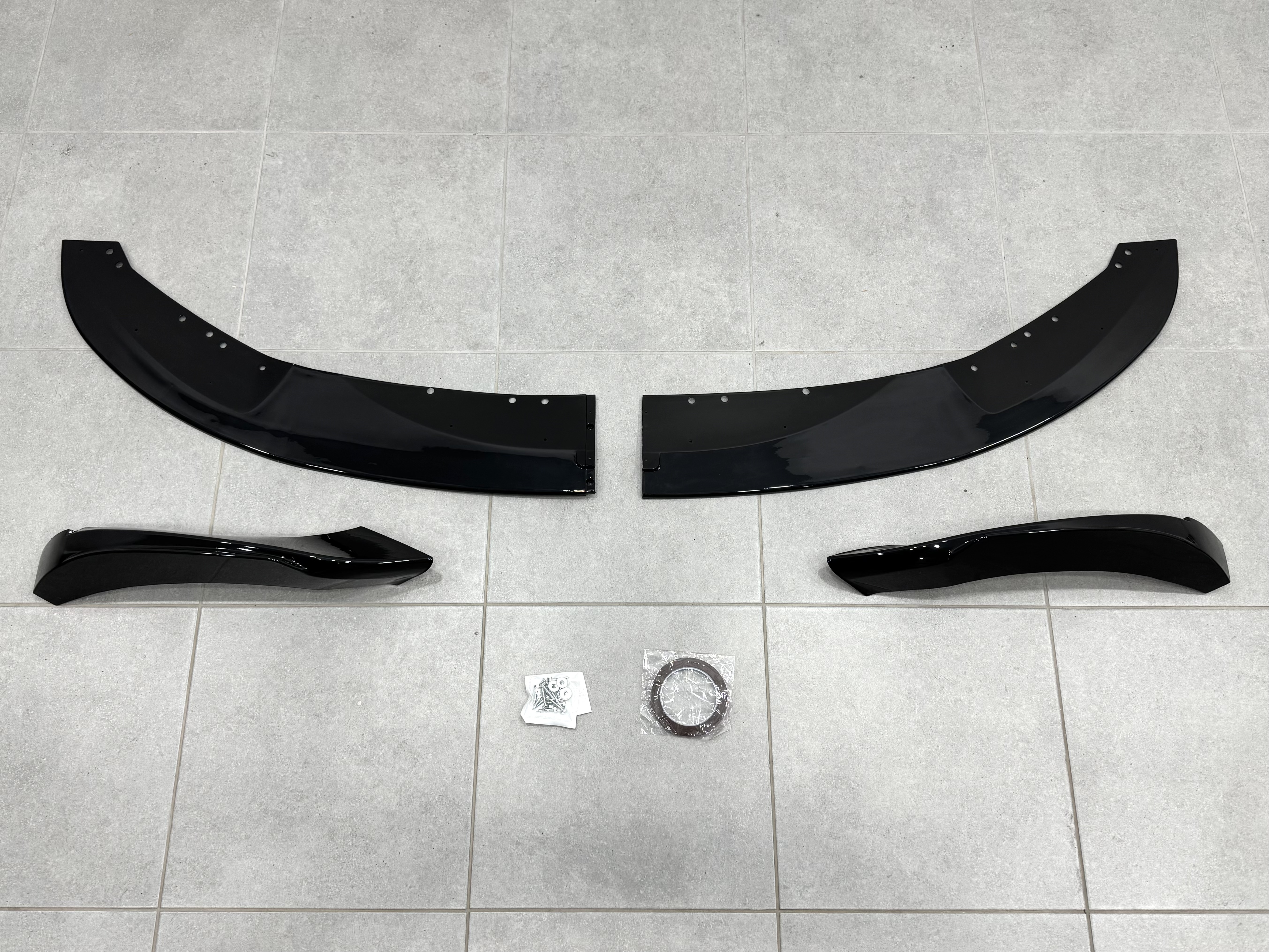 Спідниця переднього бампера M performance BMW 4 series F32 F33 F36 2013-2020 ABS пластик, чорний глянець 4