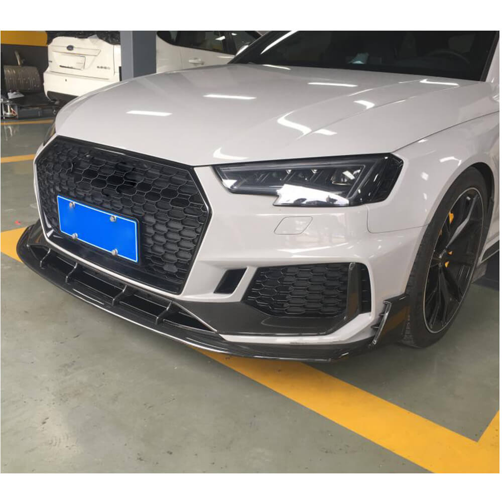 Накладка на передній бампер Lip V1 (для RS4 Avant 2019-2021, Карбон) 4