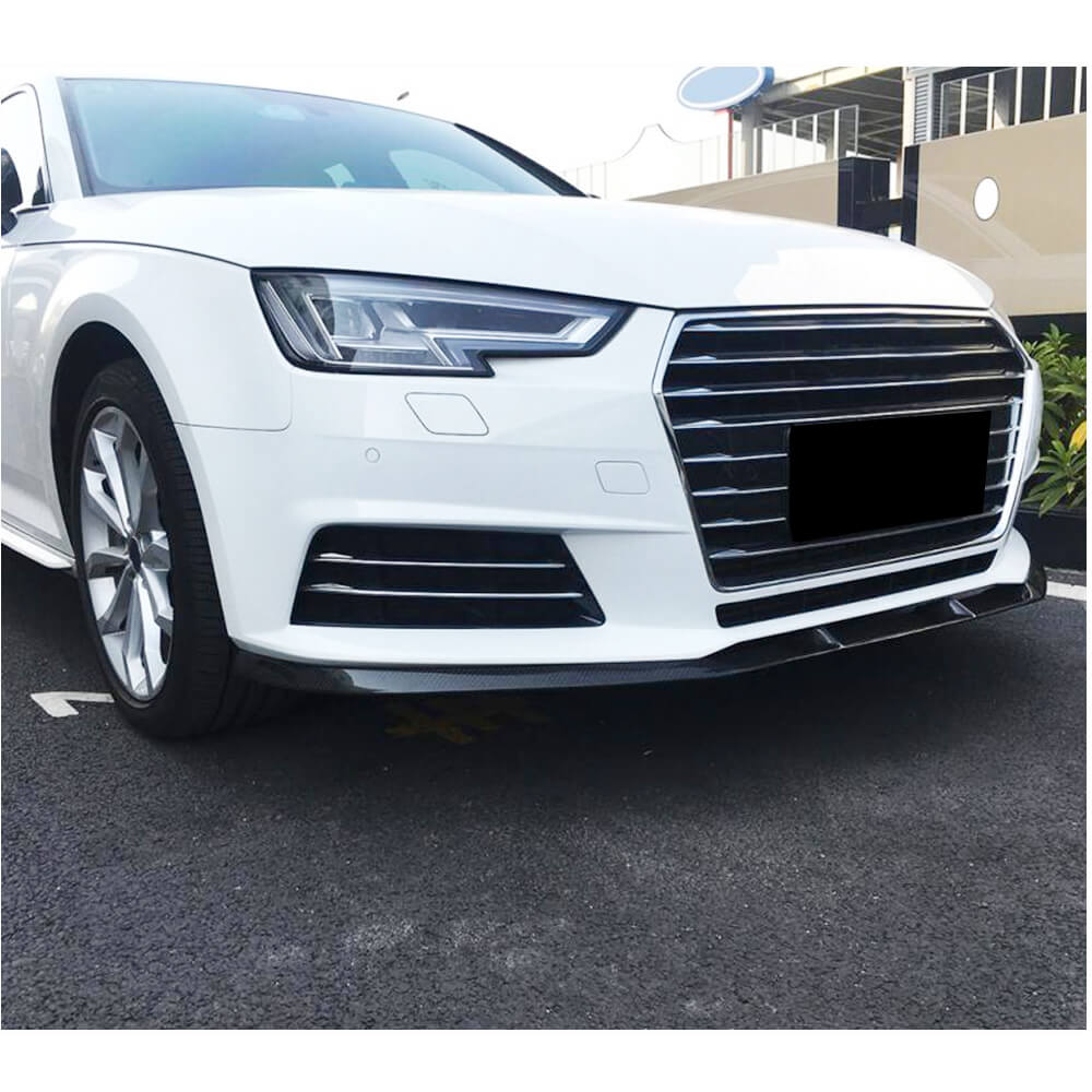 Накладка на передній бампер Lip V1 (для Base Sedan 2015-2019, Карбон) 3