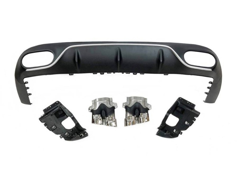 Задній дифузор Black з насадками Chrome (Дизайн AMG53) 2
