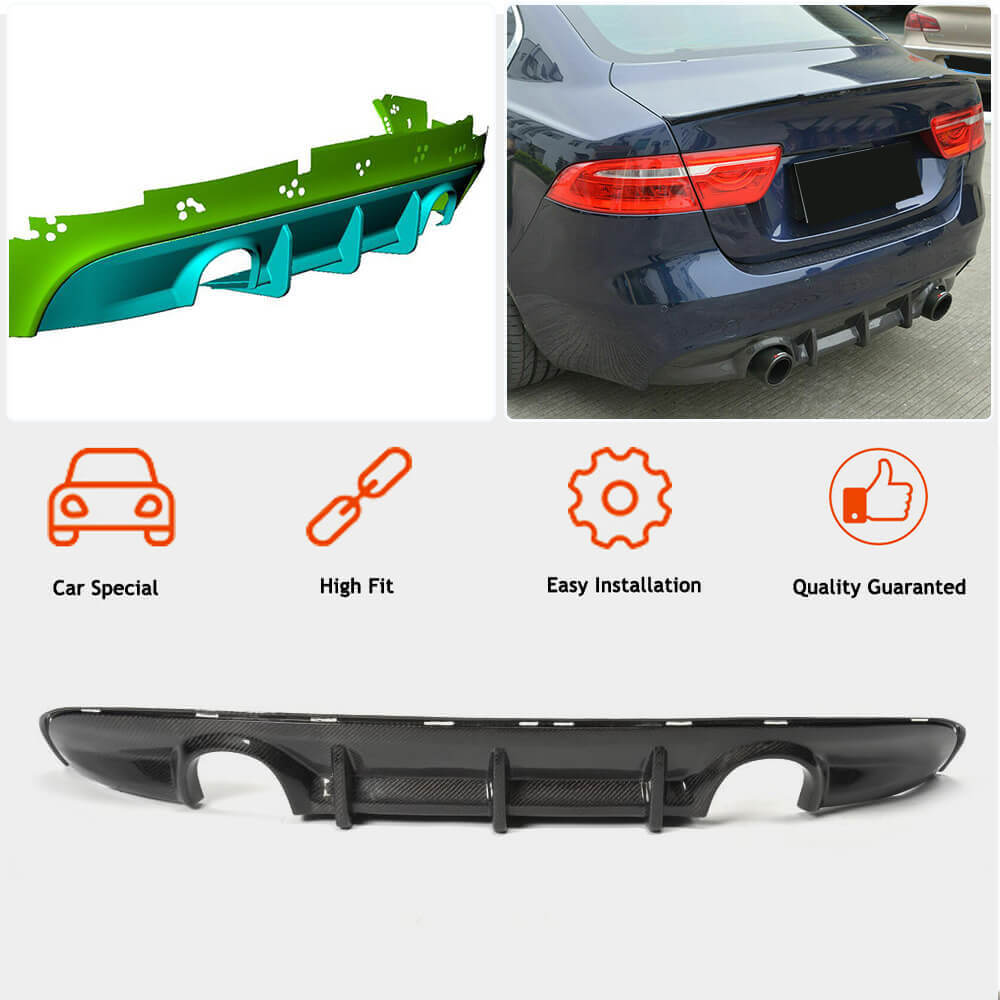 Дифузор заднього бампера V2 (2015-2019, Карбон) 2