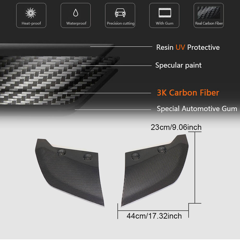 Спліттери заднього бампера V2 (2015-2020, Карбон) 6