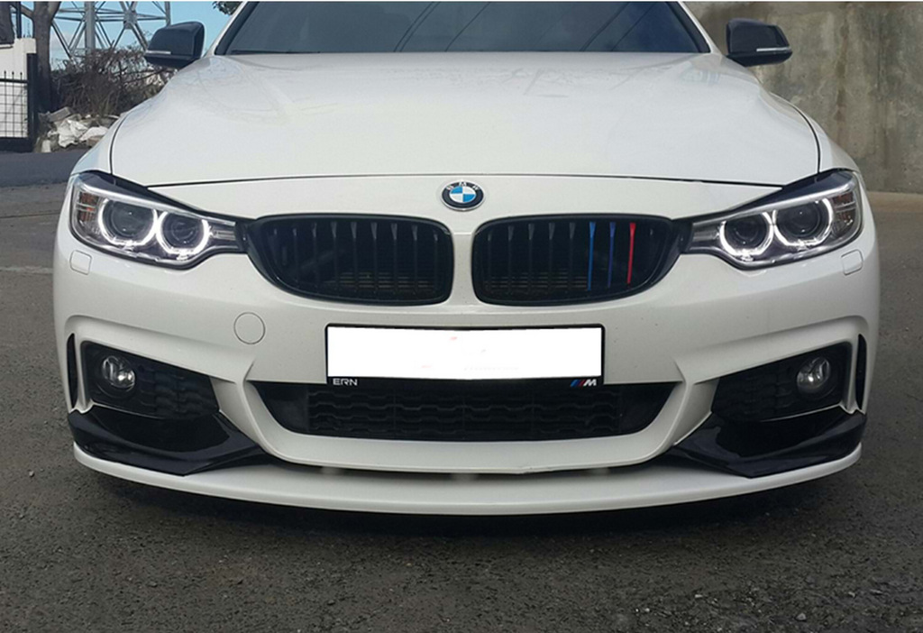 Накладка на передній бампер Flap V-3 (для M-Sport, чорний глянець) 2
