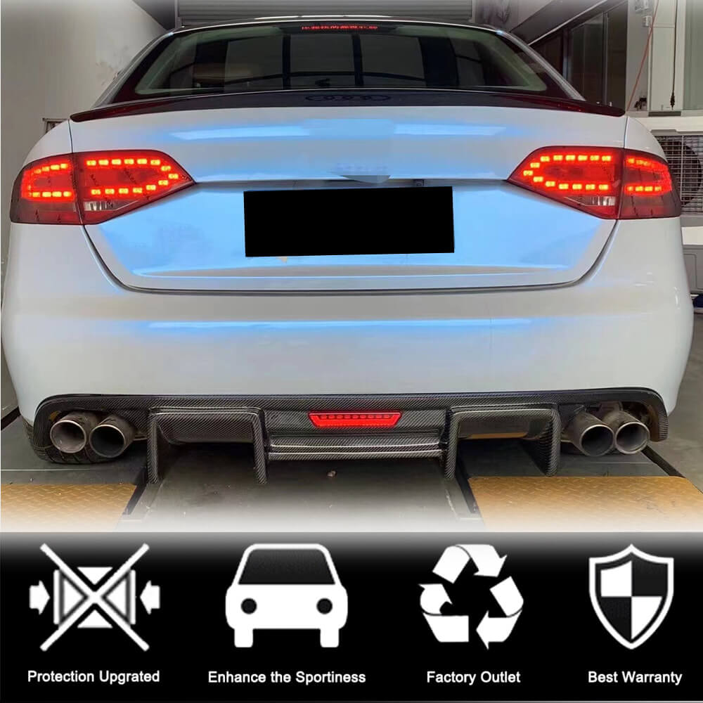 Дифузор заднього бампера V2 (для S4 2009-2012, Карбон) 5