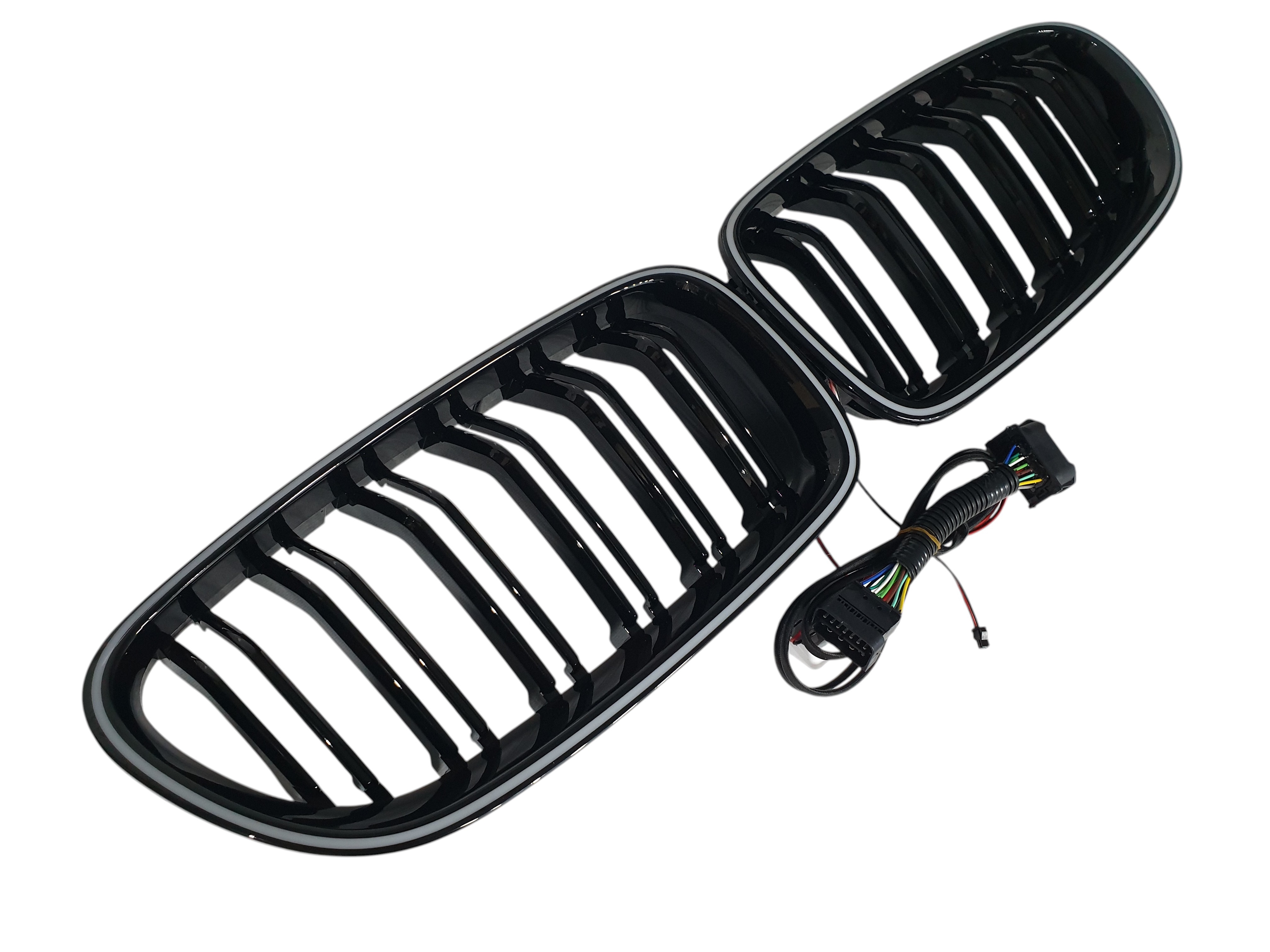 Ніздрі Чорний глянець LED (Iconic Glow) 2bar на BMW 5 Series F10 / F11 2010-2017 року 5