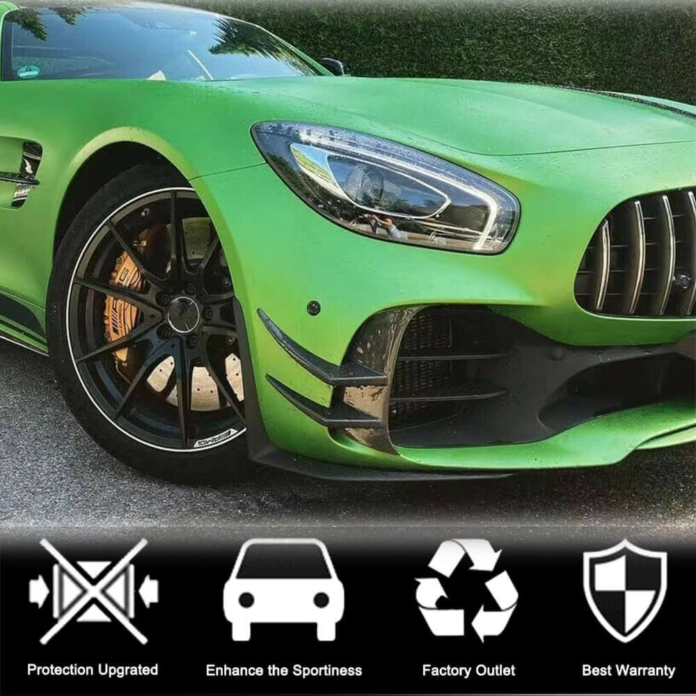 Накладки на передній бампер V2 (для GT R 2016-2019, Сухий карбон) 3