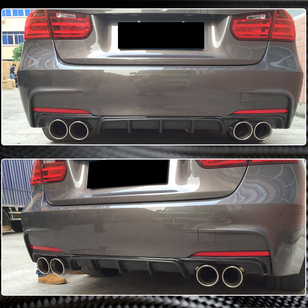 Дифузор заднього бампера V4 (для F30 M-Sport, Карбон) 4