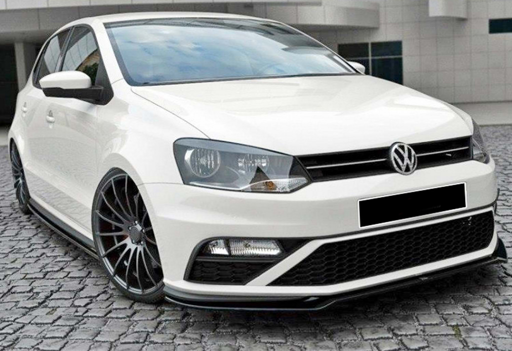 Передня Lip накладка (для GTI, 2014-2017, чорний глянець) 2