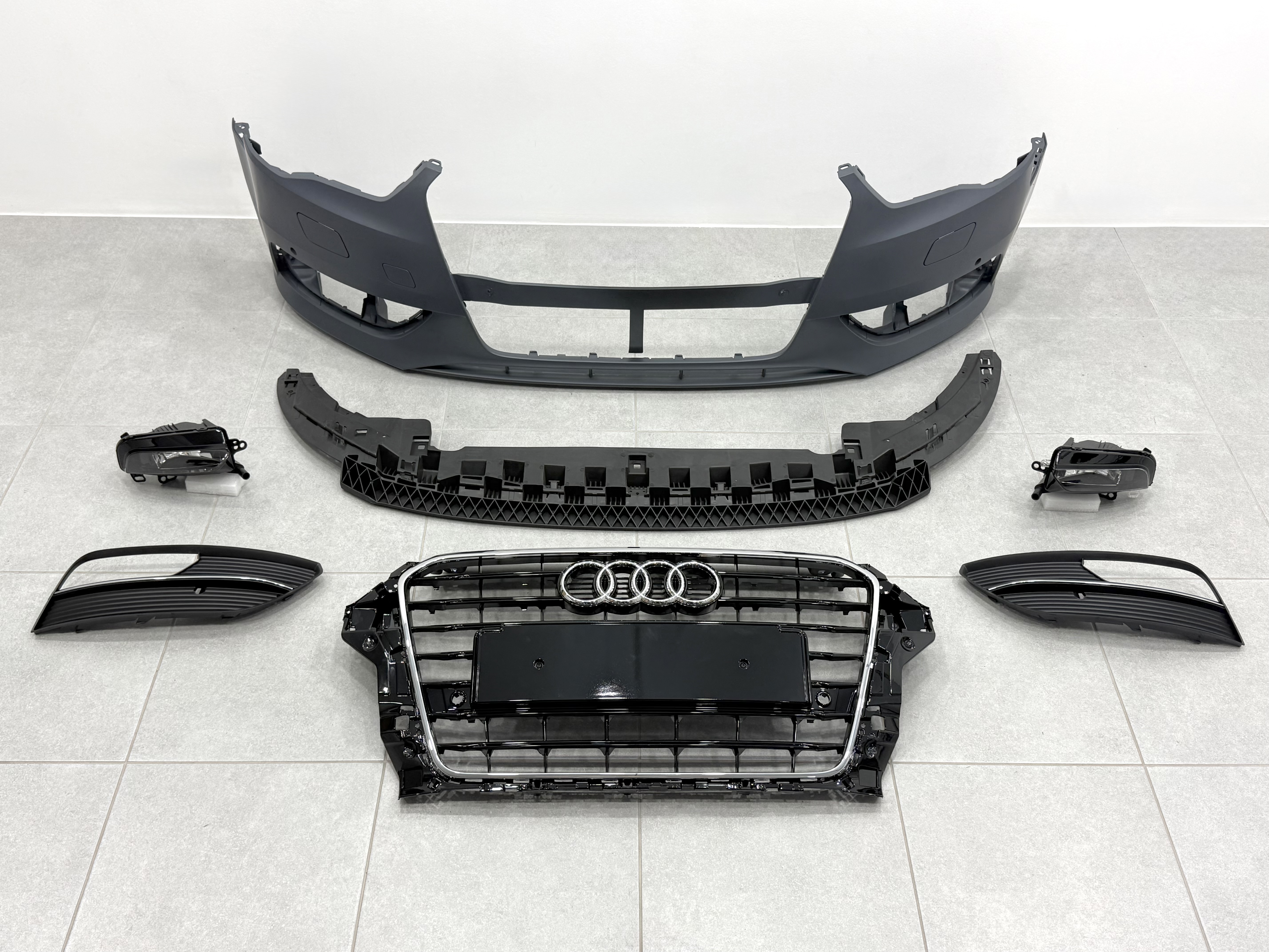 Бампер передній у зборі S-Line BLACK для Audi A3 ХЕТЧБЕК 2014-2017 2