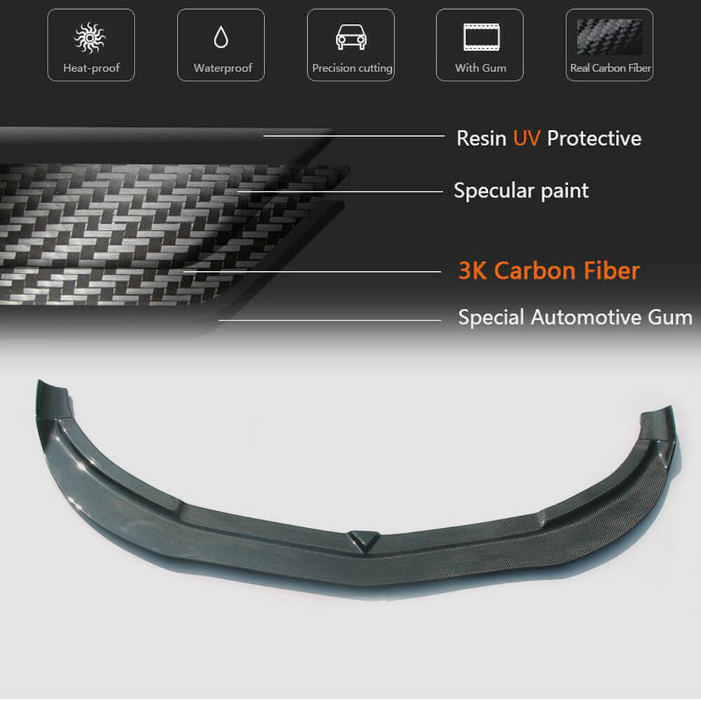 Накладка на передній бампер Lip (для CLA45 AMG SD 2013-2015, Карбон) 5