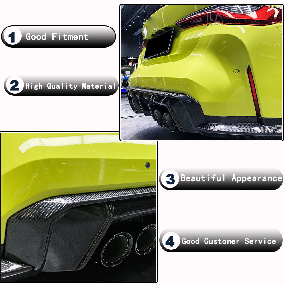 Дифузор заднього бампера V3 (для G82/G83, Карбон) 3