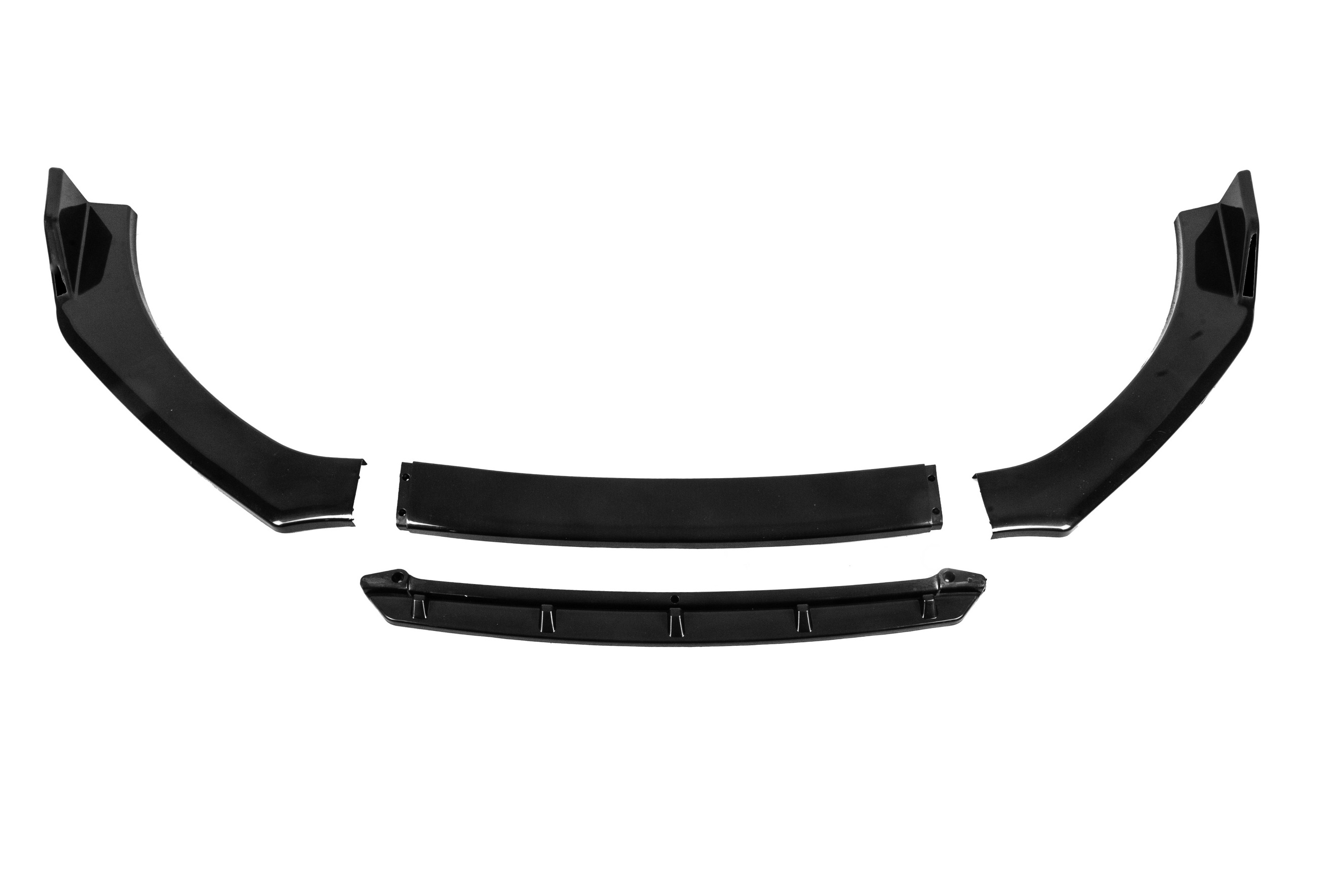 Універсальна передня Lip накладка Black V-2 (ABS, чорний глянець) 4