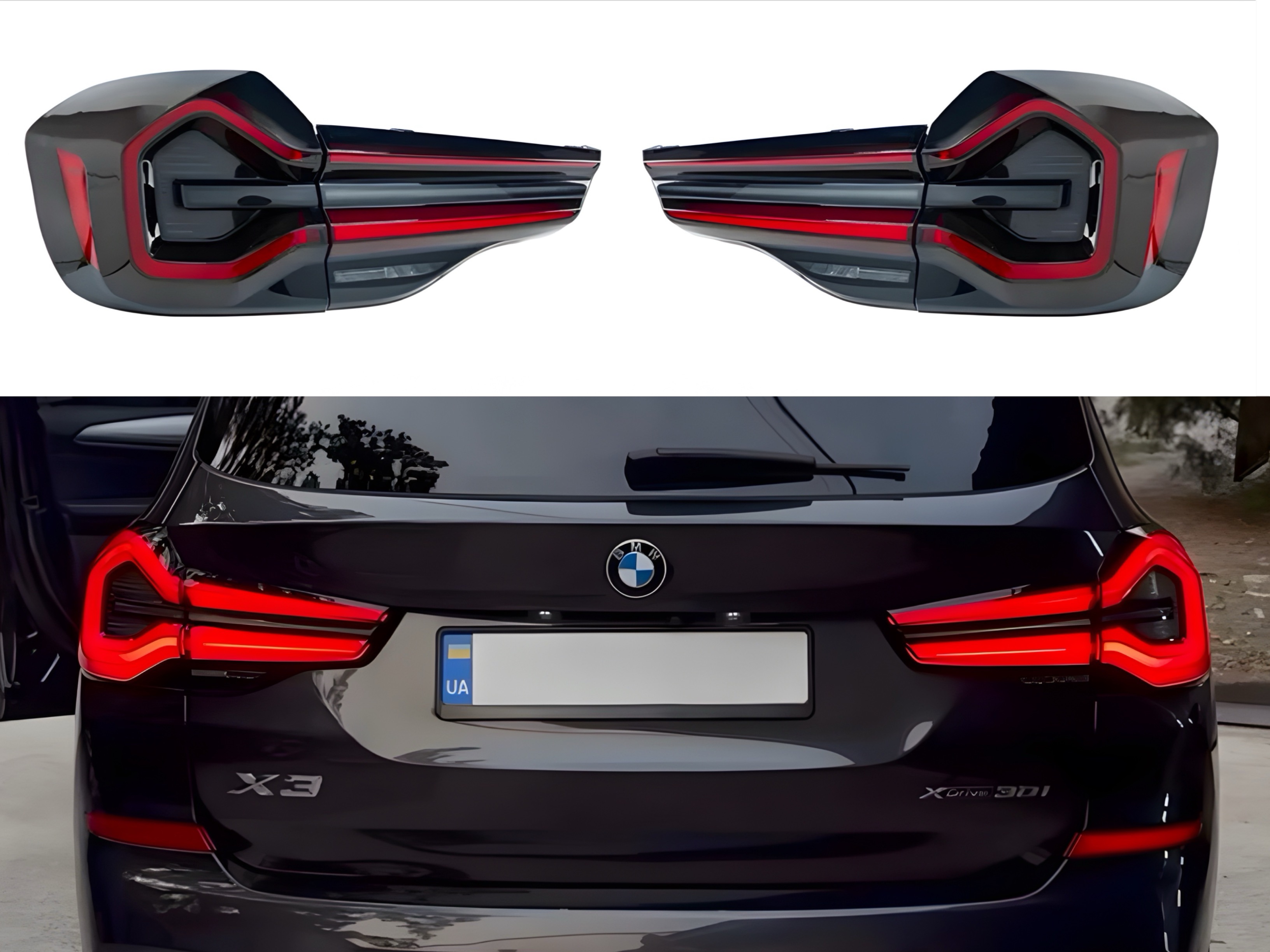 Задні LED ліхтарі LCI 2022+ рестайлінг замість дорестайлінгових BMW X3 G01 G08 2018-2021 4шт.
