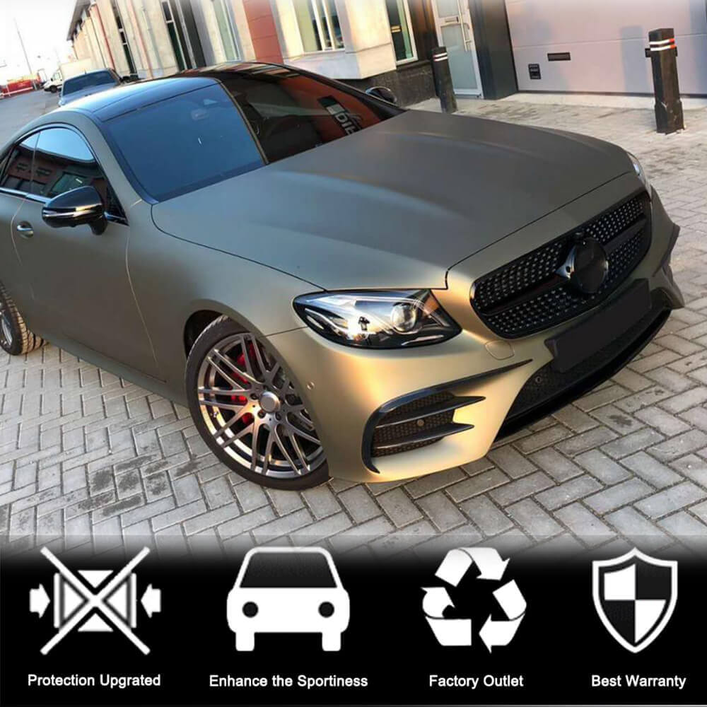 Накладки на передній бампер (для AMG-Line/E43 AMG 2016-2019, Карбон) 3
