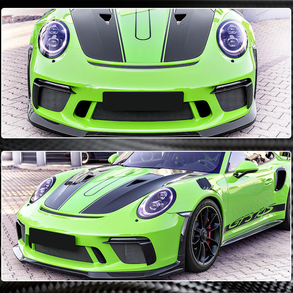 Накладки на передній бампер V2 (для GT3 (RS) 2017-2019, Карбон) 4