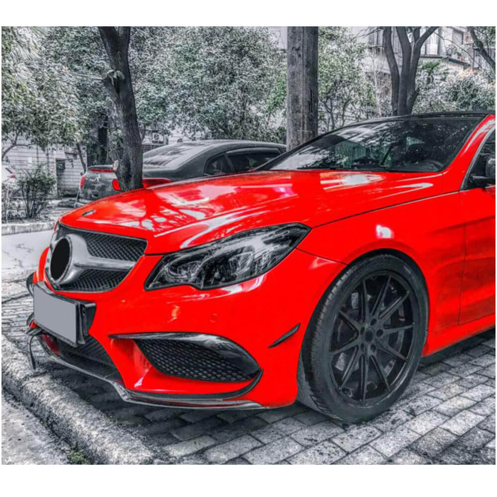 Накладки на передній бампер (для AMG-Line 2014-2016, Карбон) 2