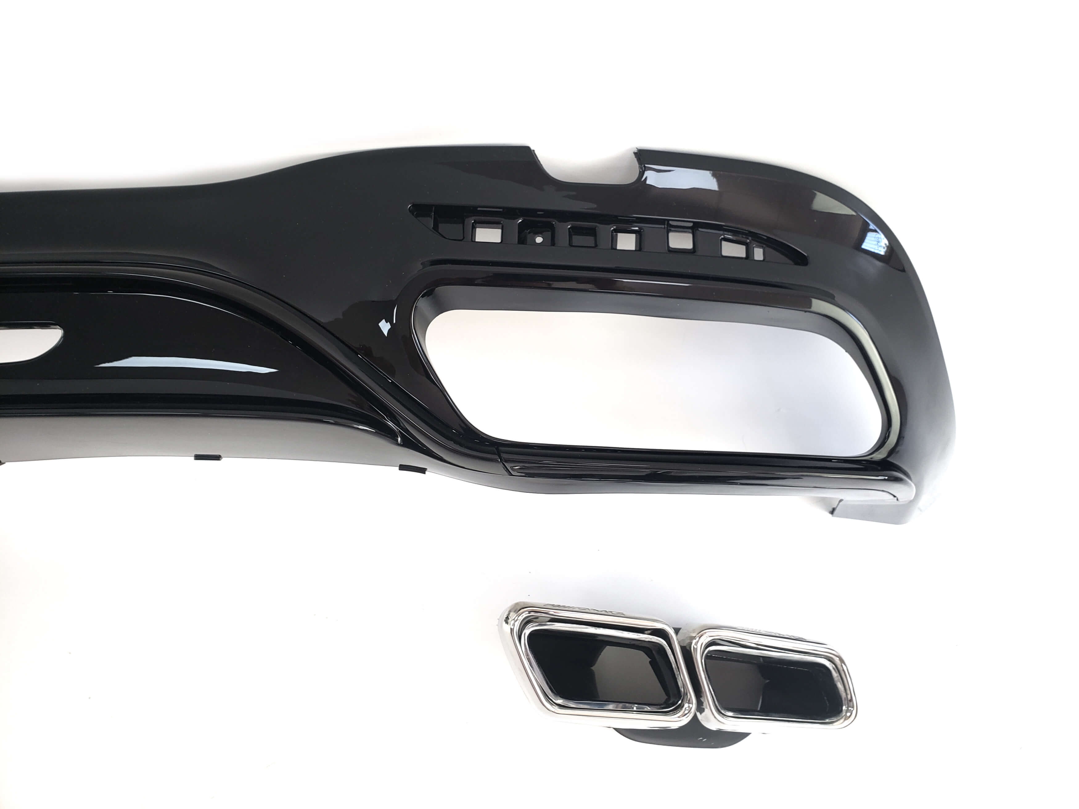 Дифузор (заднього бампера) Full Black / Chrome Pipe (стиль S63 AMG) на Mercedes-Benz S-Class W222 2017-2020 року 5