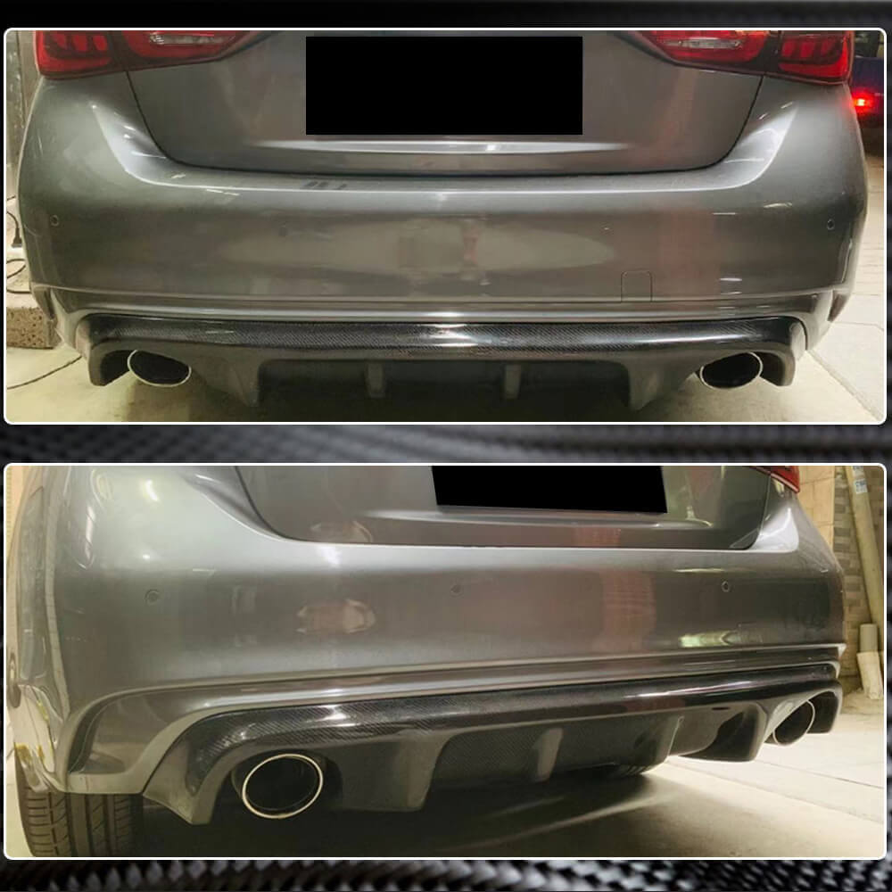 Дифузор заднього бампера V2 (для Q50 Base/Sport 2018-2023, Карбон) 4