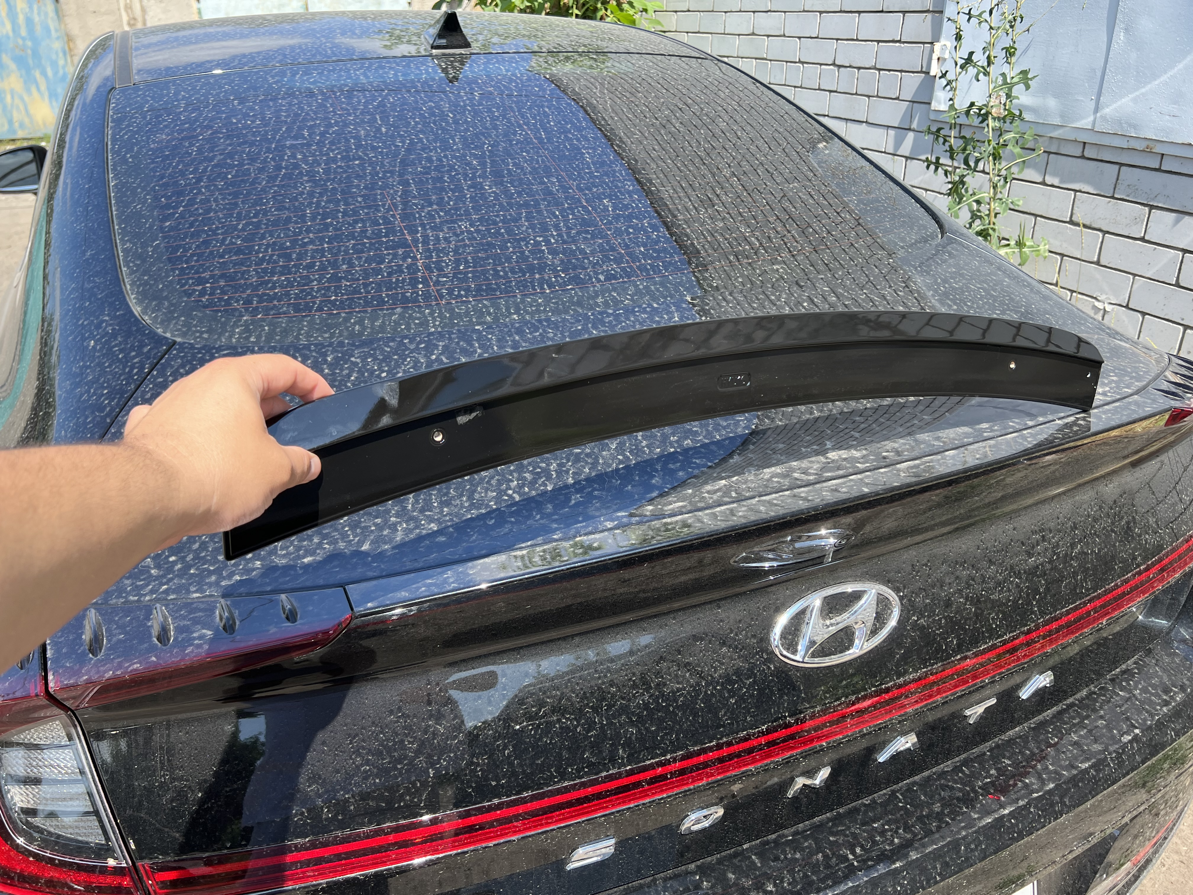 Спойлер лип Hyundai Sonata DN 2020- ABS пластик, колір чорний глянець 2