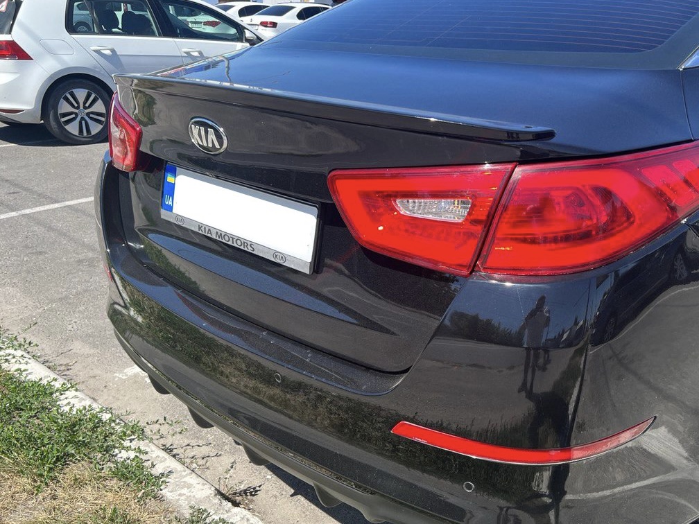 Спойлер лип Kia Optima 2014-2015 ABS пластик, колір чорний глянець 2