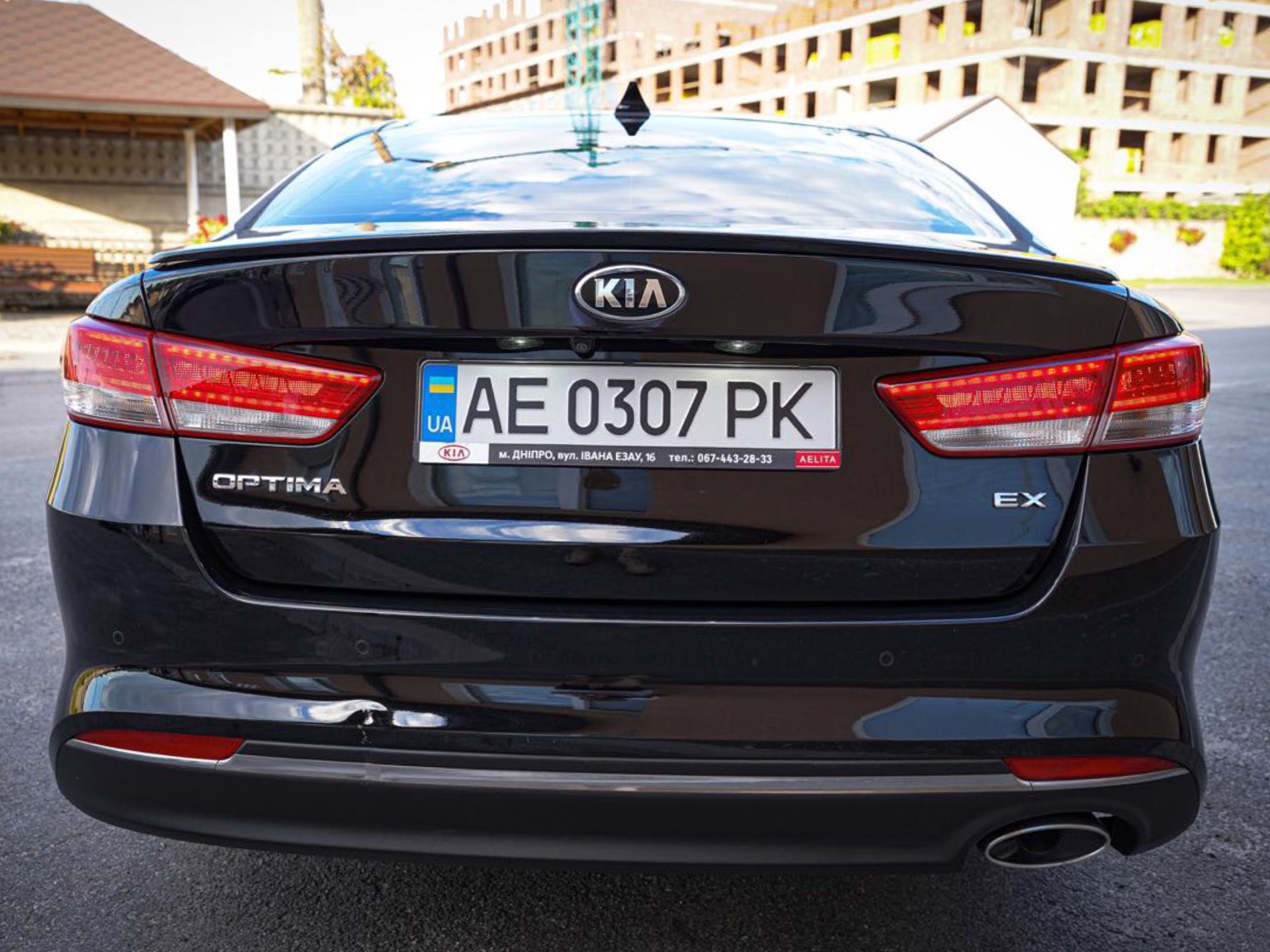 Спойлер лип Kia Optima 2016 - ABS пластик, колір чорний глянець 5