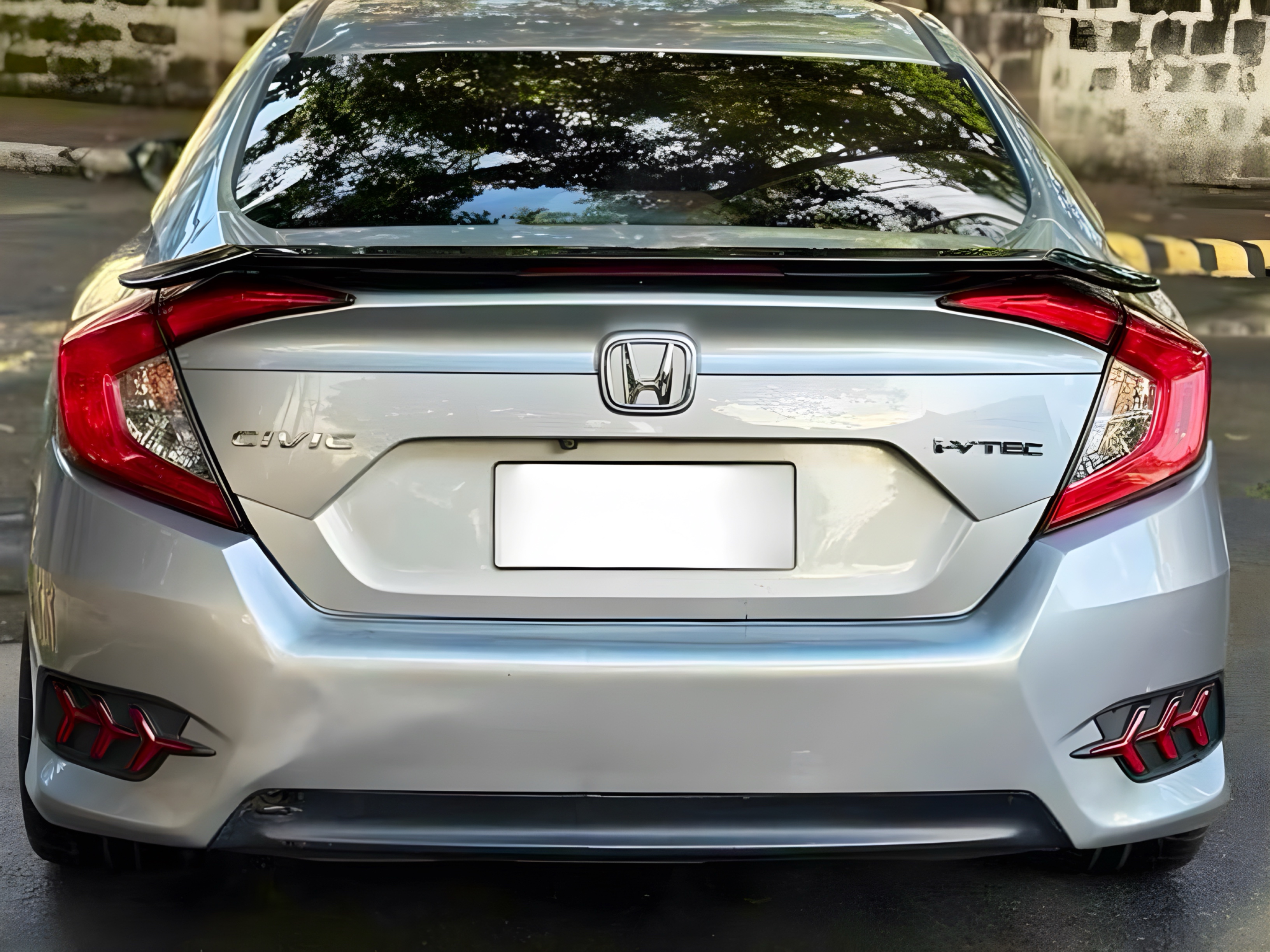 Спойлер багажника Honda Civic зі стоп сигналом 2016-ABS пластик, чорний глянець 3