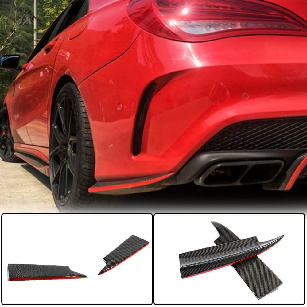 Накладки на задній бампер V3 (для AMG-Line / CLA45 AMG SD, Карбон) 6