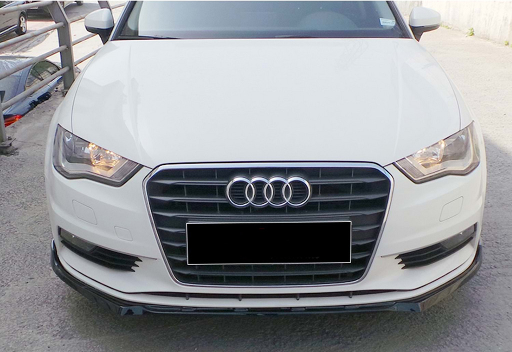 Передня Lip накладка V-3 (Sedan/HB, чорний глянець) 6